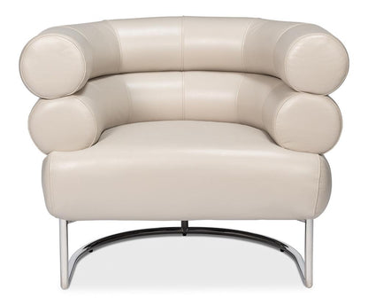 Sarreid Ltd - Rondo Occasional Leather Chair,White - 54066 veiw 2
