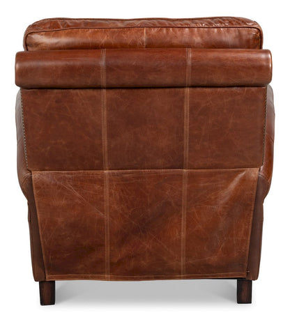 Sarreid Ltd - Roosevelt Leather Recliner in Brown - 54303 view 7
