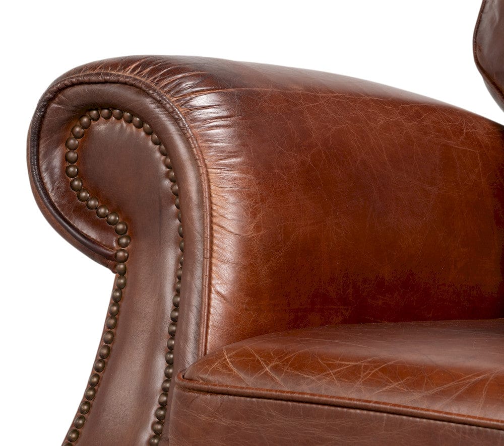 Sarreid Ltd - Roosevelt Leather Recliner in Brown - 54303 view 8