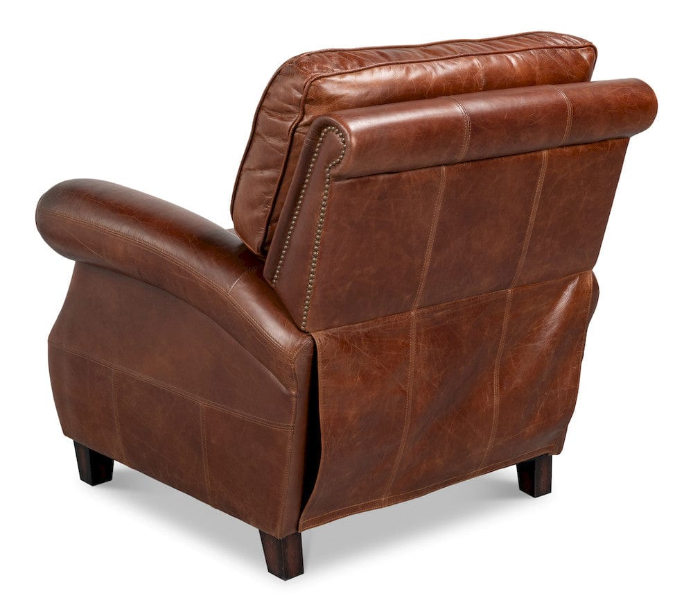 Sarreid Ltd - Roosevelt Leather Recliner in Brown - 54303 view 10