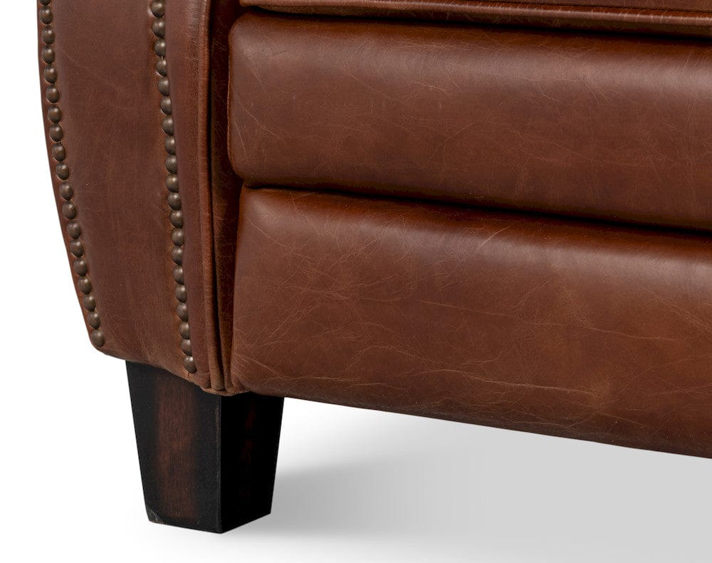Sarreid Ltd - Roosevelt Leather Recliner in Brown - 54303 view 11