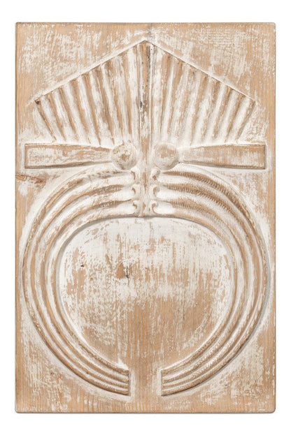 Sarreid Ltd - Rupert Carved Panel in Natural - 54046 view 1
