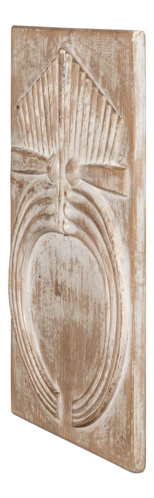 Sarreid Ltd - Rupert Carved Panel in Natural - 54046 view 3
