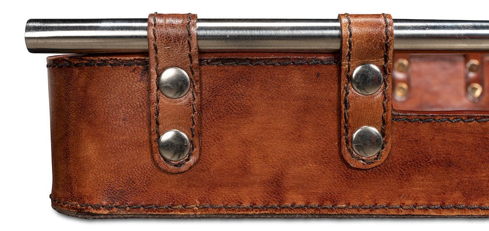 Sarreid Ltd - Safari Leather Tray in Brown - 26847 view 6