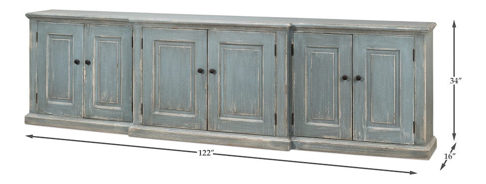 Sarreid Ltd - San Marco Bungalow Credenza in Blue - 53311 view 13