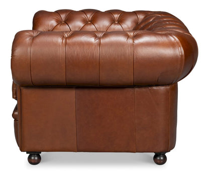 Sarreid Ltd - Savile Leather Chair,Dark Brown in Brown - 54238-MDB view 3