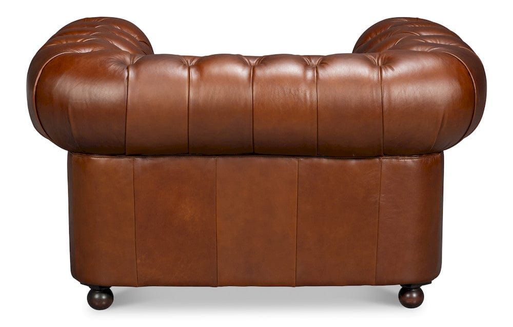 Sarreid Ltd - Savile Leather Chair,Dark Brown in Brown - 54238-MDB view 4