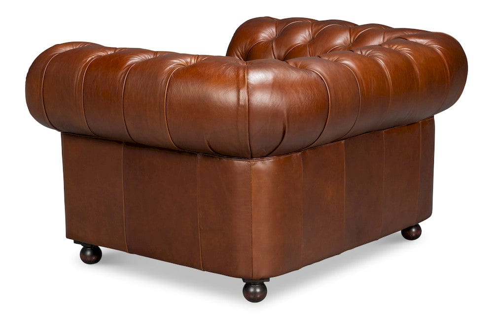 Sarreid Ltd - Savile Leather Chair,Dark Brown in Brown - 54238-MDB view 5