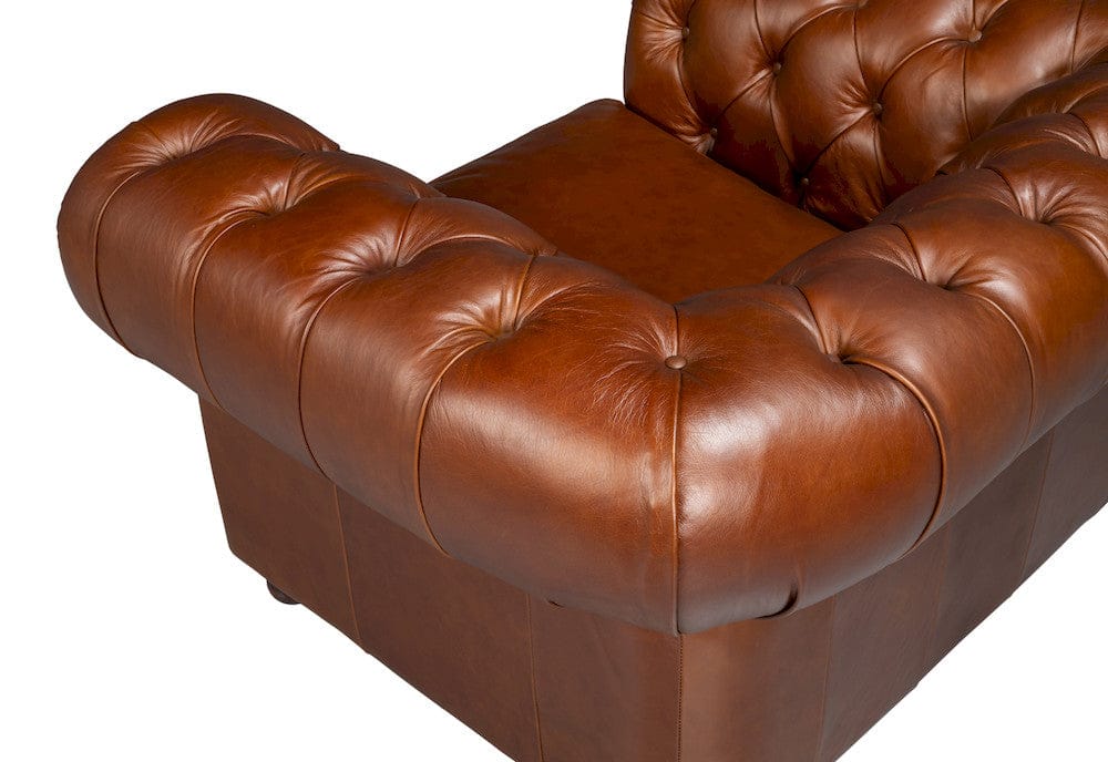 Sarreid Ltd - Savile Leather Chair,Dark Brown in Brown - 54238-MDB view 7