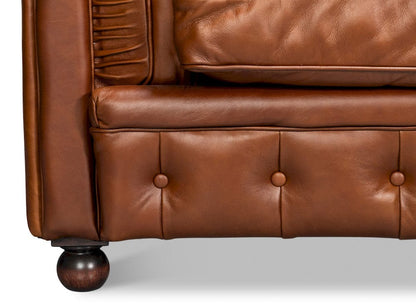 Sarreid Ltd - Savile Leather Chair,Dark Brown in Brown - 54238-MDB view 10