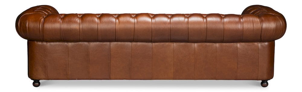 Sarreid Ltd - Savile Leather Sofa, Marseile Dark Brown in Brown - 54239-MDB view 7