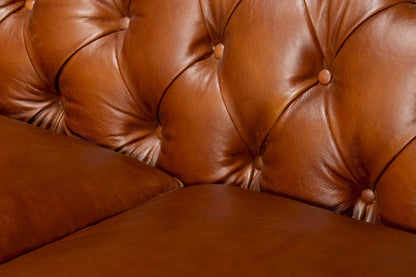 Sarreid Ltd - Savile Leather Sofa, Marseile Dark Brown in Brown - 54239-MDB view 8