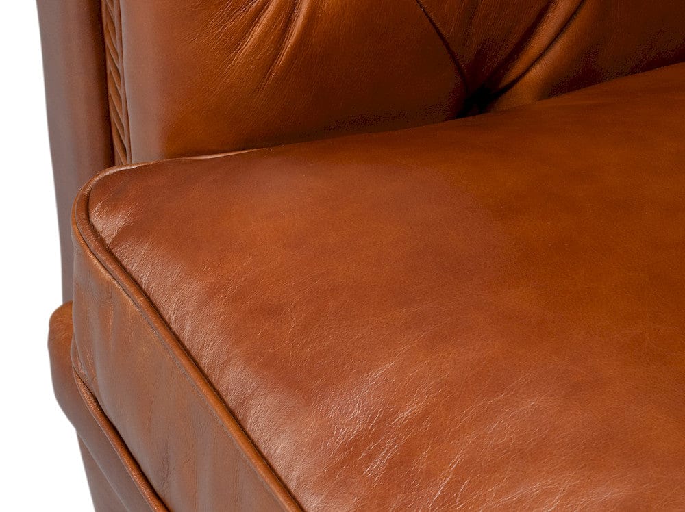 Sarreid Ltd - Savile Leather Sofa, Marseile Dark Brown in Brown - 54239-MDB view 9