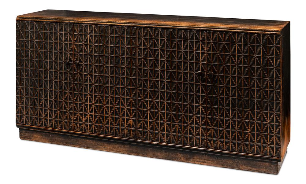 Sarreid Ltd - Scrubboard Front Sideboard, Ebony - 52753 veiw 1