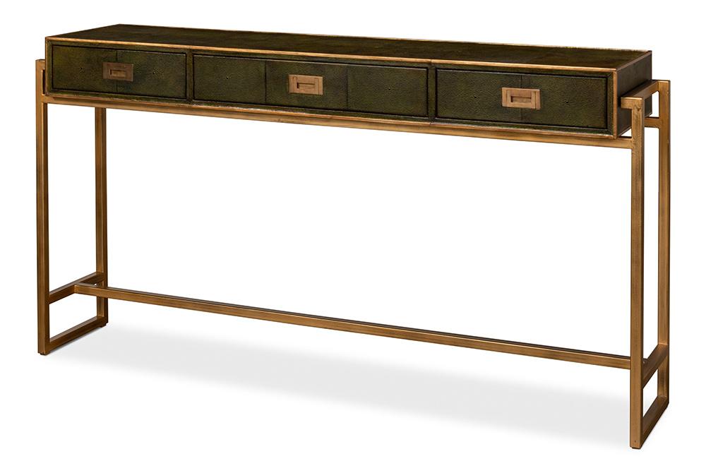 Sarreid Ltd - Shagreen Console Table, Leaf - 53568-3 veiw 1