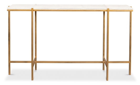 Sarreid Ltd - Shagreen Console Table, Osprey White - 53566-4 view 2
