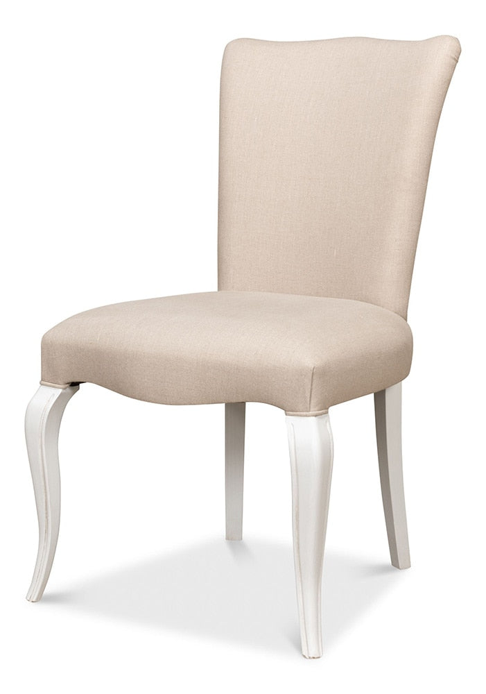 Sarreid Ltd - Sidechair, Cortina White W/ Linen Flax - U230-08F01 veiw 1