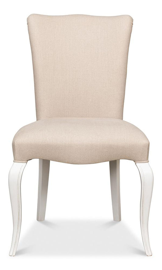 Sarreid Ltd - Sidechair, Cortina White W/ Linen Flax - U230-08F01 veiw 2