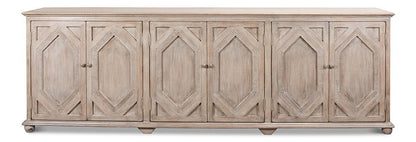 Sarreid Ltd - Six Diamonds Sideboard, French Grey - 40763 veiw 2