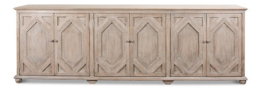 Sarreid Ltd - Six Diamonds Sideboard, French Grey - 40763 veiw 2