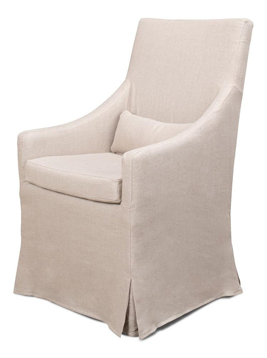 Sarreid Ltd - Skirted Arm Chair - Beige - 30689 veiw 1
