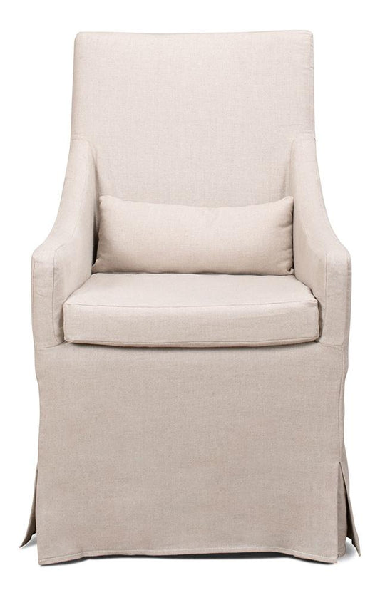 Sarreid Ltd - Skirted Arm Chair - Beige - 30689 veiw 2