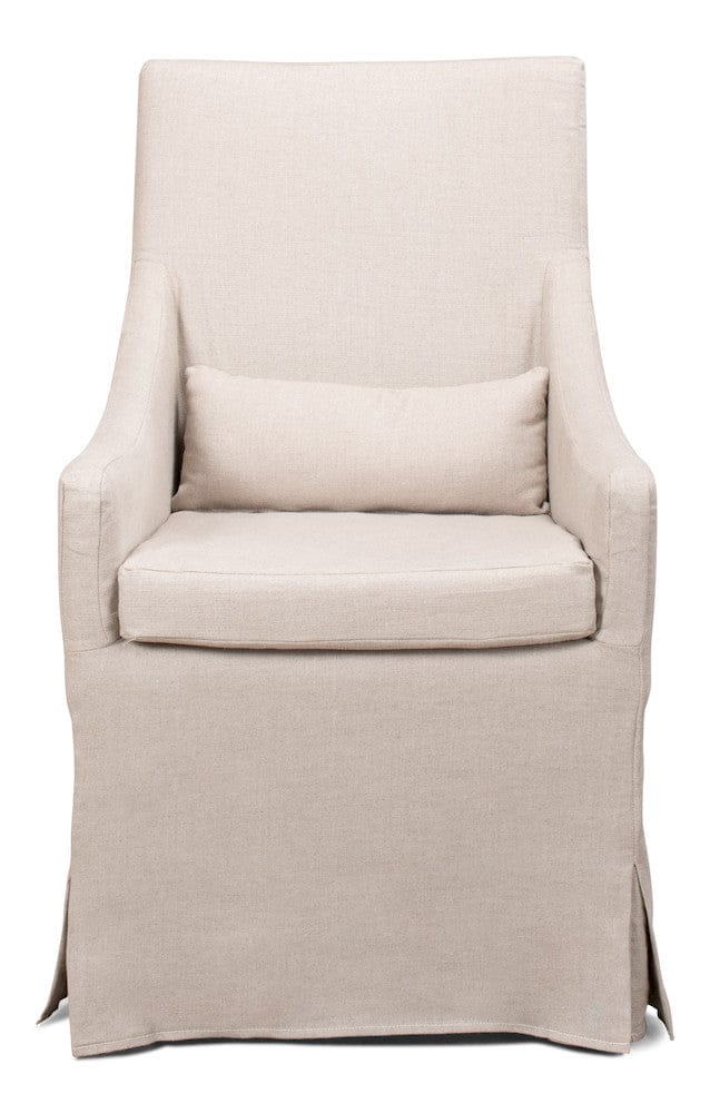 Sarreid Ltd - Skirted Arm Chair in Beige - 30689 view 2