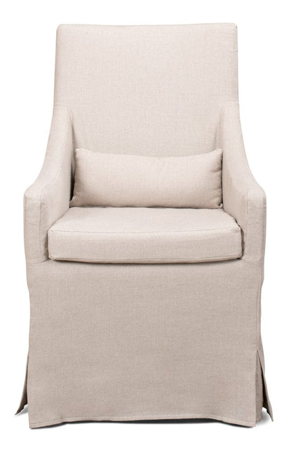 Sarreid Ltd - Skirted Arm Chair in Beige - 30689 view 2