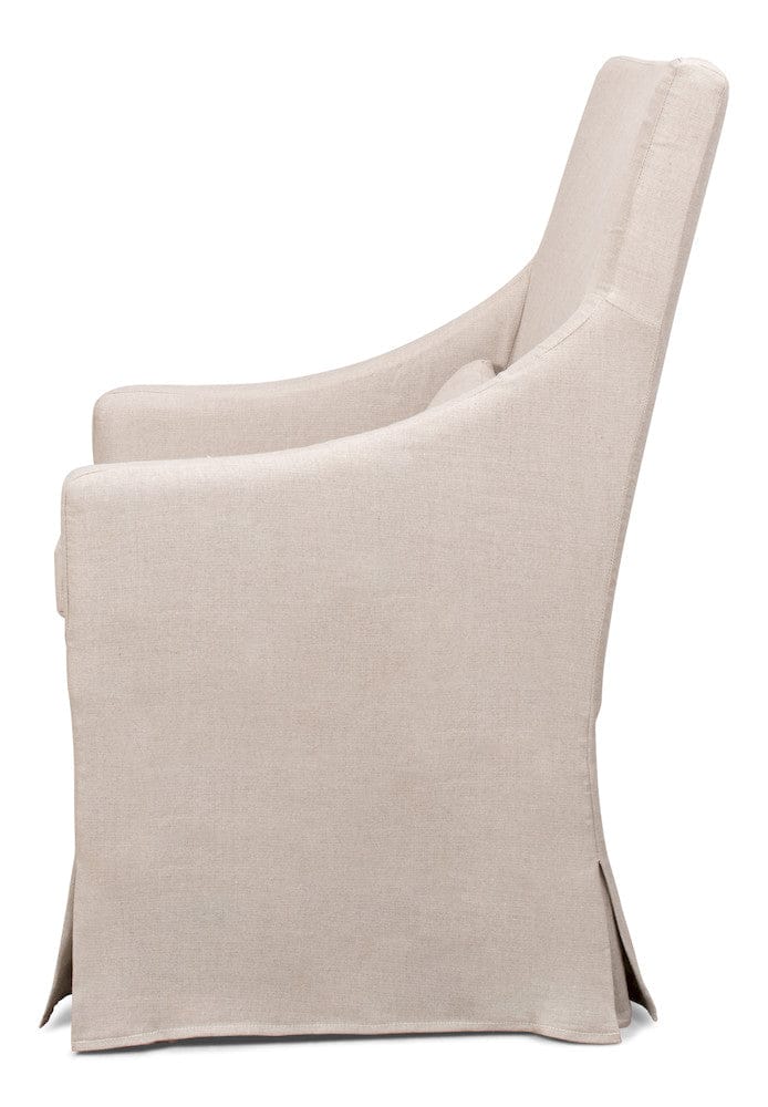 Sarreid Ltd - Skirted Arm Chair in Beige - 30689 view 3