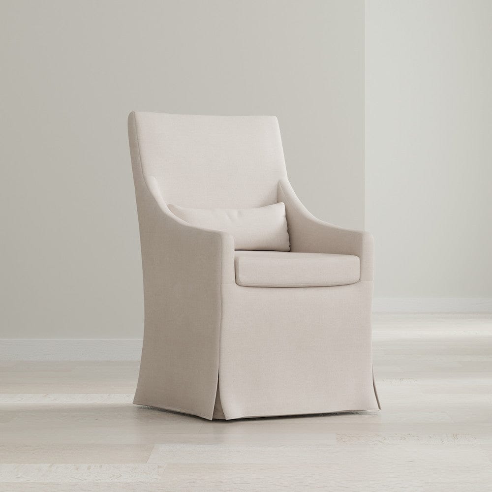 Sarreid Ltd - Skirted Arm Chair in Beige - 30689 view 7