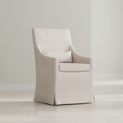 Sarreid Ltd - Skirted Arm Chair in Beige - 30689 view 7