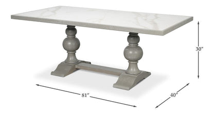 Sarreid Ltd - Small 81" Dining Table, Carmine Legno in Grey - U130-82 view 12