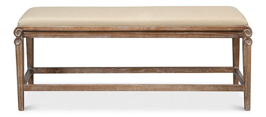 Sarreid Ltd - Smith Building Parlor Bench - Beige - 27183 veiw 2