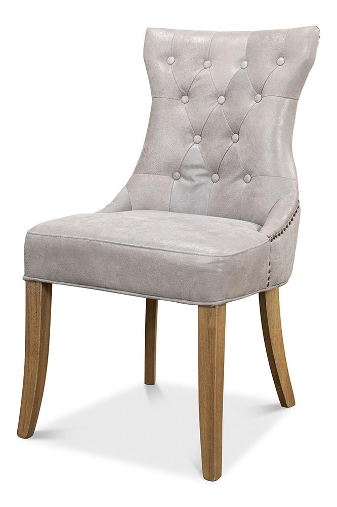 Sarreid Ltd - Sophie Side Chair,Gray Leather (Set of 2) - 29970 veiw 1