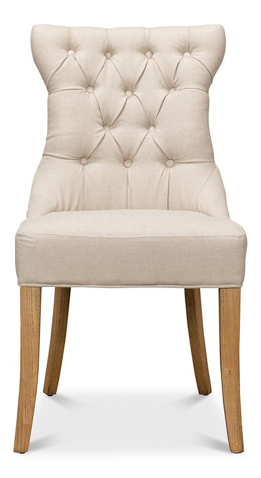 Sarreid Ltd - Sophie Side Chair, White Linen (Set of 2) - 30691 veiw 2