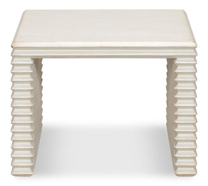 Sarreid Ltd - Stacked Stool, Antique White - 53620-3 veiw 2