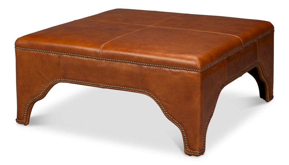 Sarreid Ltd - Streetman Cocktail Ottoman, Havana Brown in Brown - 54266-HB view 1