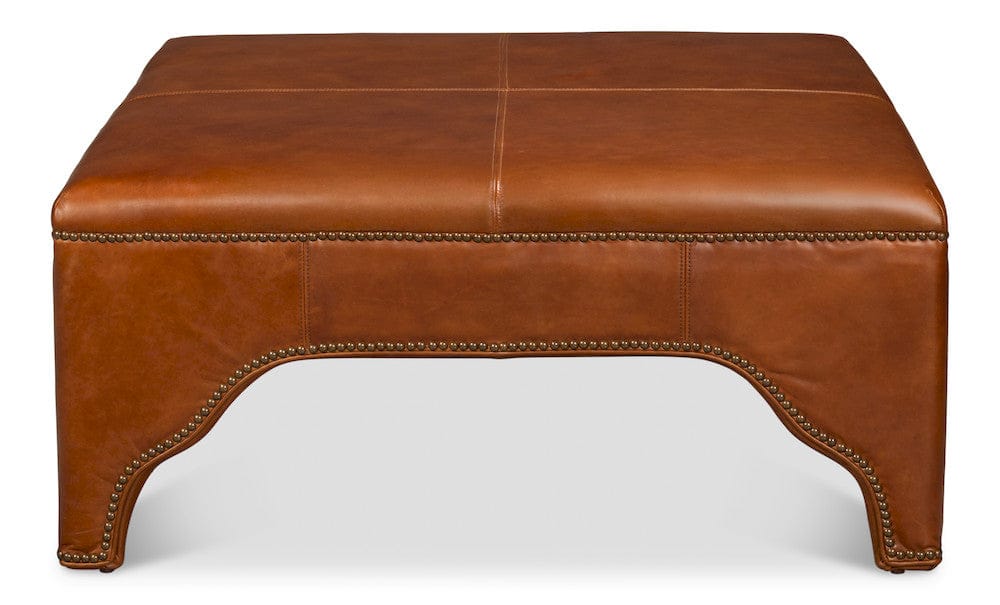 Sarreid Ltd - Streetman Cocktail Ottoman, Havana Brown in Brown - 54266-HB view 2