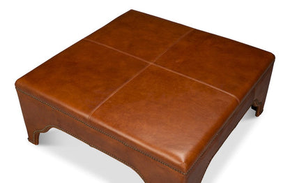 Sarreid Ltd - Streetman Cocktail Ottoman, Havana Brown in Brown - 54266-HB view 3