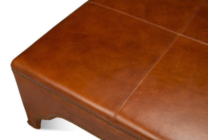 Sarreid Ltd - Streetman Cocktail Ottoman, Havana Brown in Brown - 54266-HB view 4
