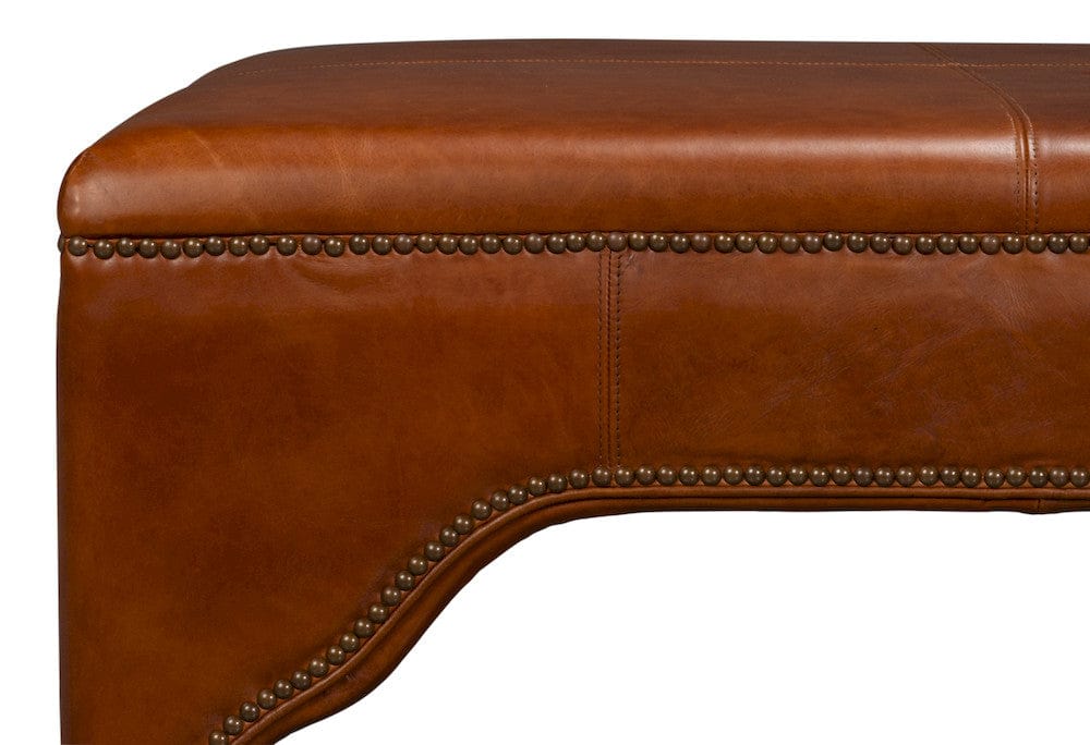 Sarreid Ltd - Streetman Cocktail Ottoman, Havana Brown in Brown - 54266-HB view 6