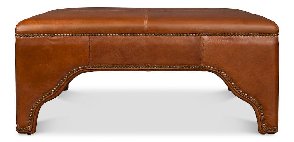 Sarreid Ltd - Streetman Cocktail Ottoman, Havana Brown in Brown - 54266-HB view 7