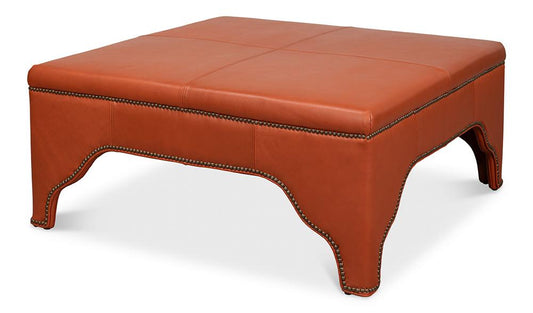 Sarreid Ltd - Streetman Cocktail Ottoman, Hermes Brown - 54266 veiw 1