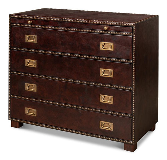 Sarreid Ltd - Studded Gentlemans Chest - Brown - 29541 veiw 1