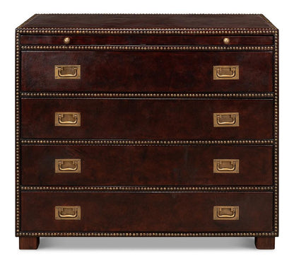 Sarreid Ltd - Studded Gentlemans Chest - Brown - 29541 veiw 2