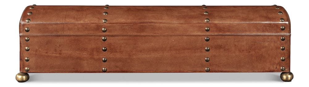 Sarreid Ltd - Telescope Leather Box W/Tacks in Brown - 11446 view 8