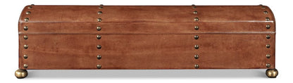 Sarreid Ltd - Telescope Leather Box W/Tacks in Brown - 11446 view 8