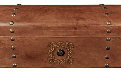 Sarreid Ltd - Telescope Leather Box W/Tacks in Brown - 11446 view 10