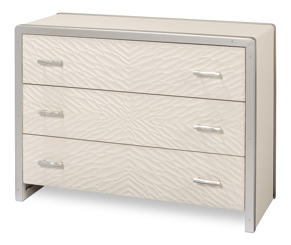 Sarreid Ltd - Textures Commode - Ivory - 53752 veiw 1