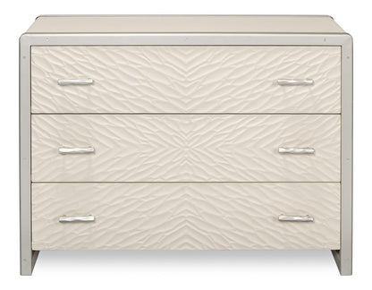 Sarreid Ltd - Textures Commode - Ivory - 53752 veiw 2